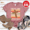 Philippians 4:13 Cross Tee - Heather Mauve - 15 product image 1