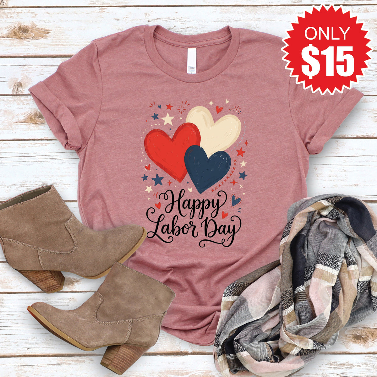Happy Labor Day Tee - Heather Mauve - 15 product image 1