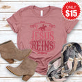 Jesus Took the Reins Tee - Heather Mauve - 15 product image 1