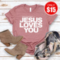 Jesus Loves You Tee - Heather Mauve - 15 product image 1
