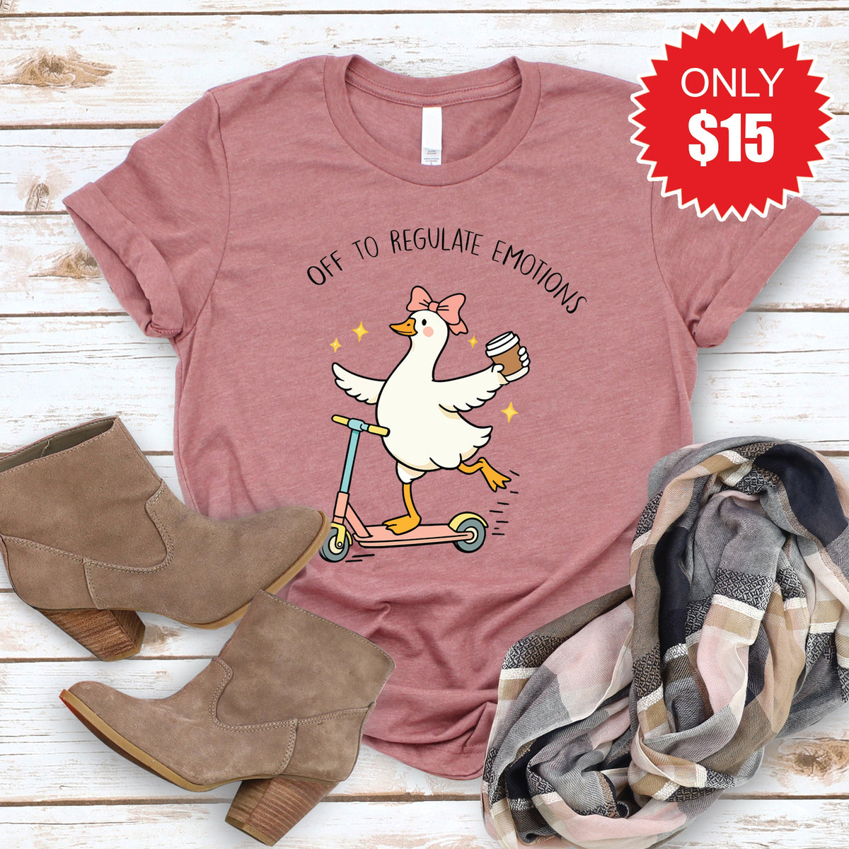 Regulate Emotions Tee - Heather Mauve - 15 product image 1