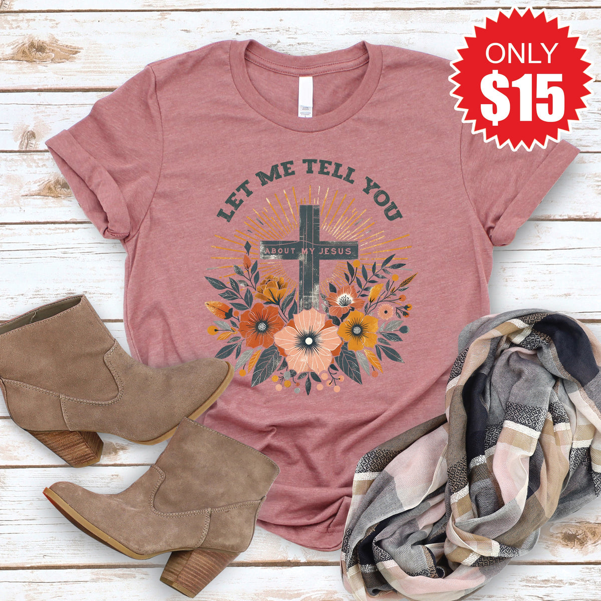 About My Jesus Tee - Heather Mauve - 15 product image 1