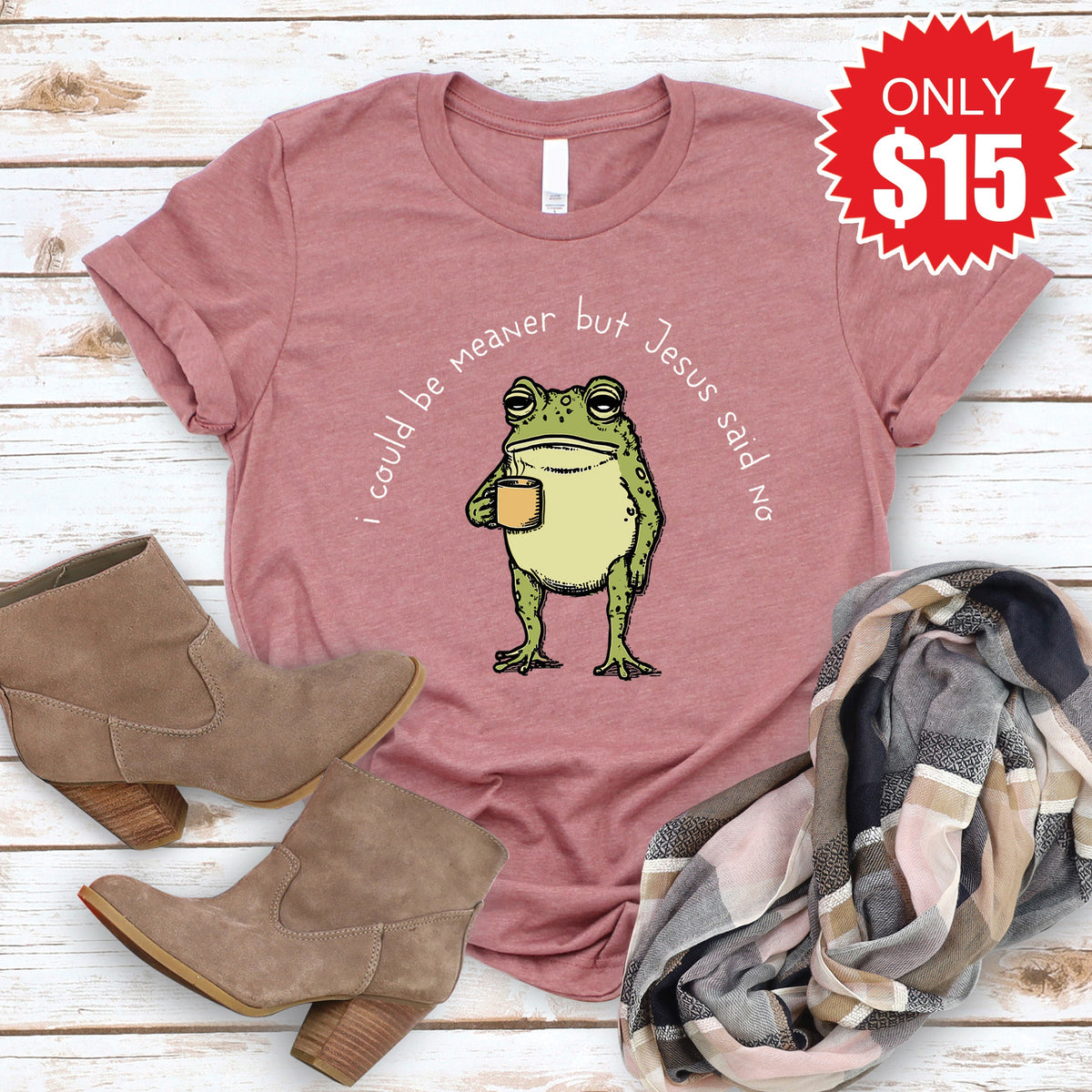 Jesus Said No Tee - Heather Mauve - 15 product image 1