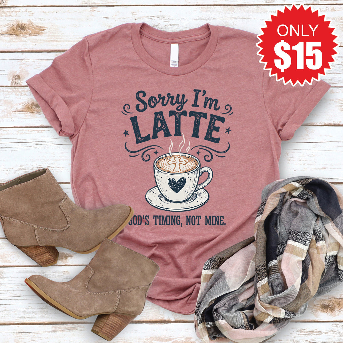 Latte Tee - Heather Mauve - 15 product image 1