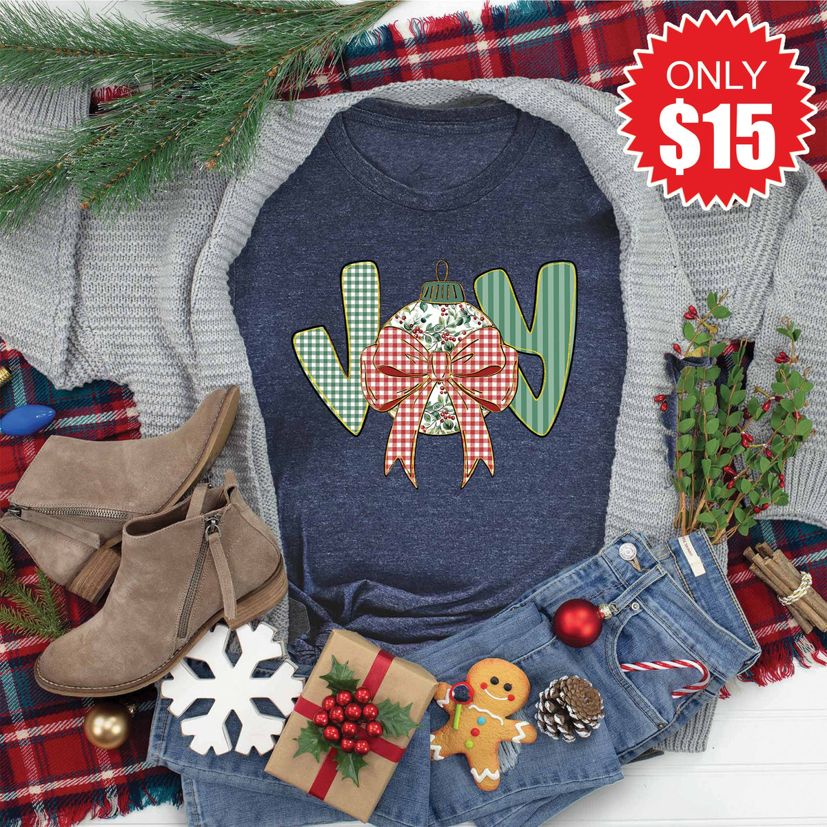 Joy Tee - Heather Navy - 15 product image 1