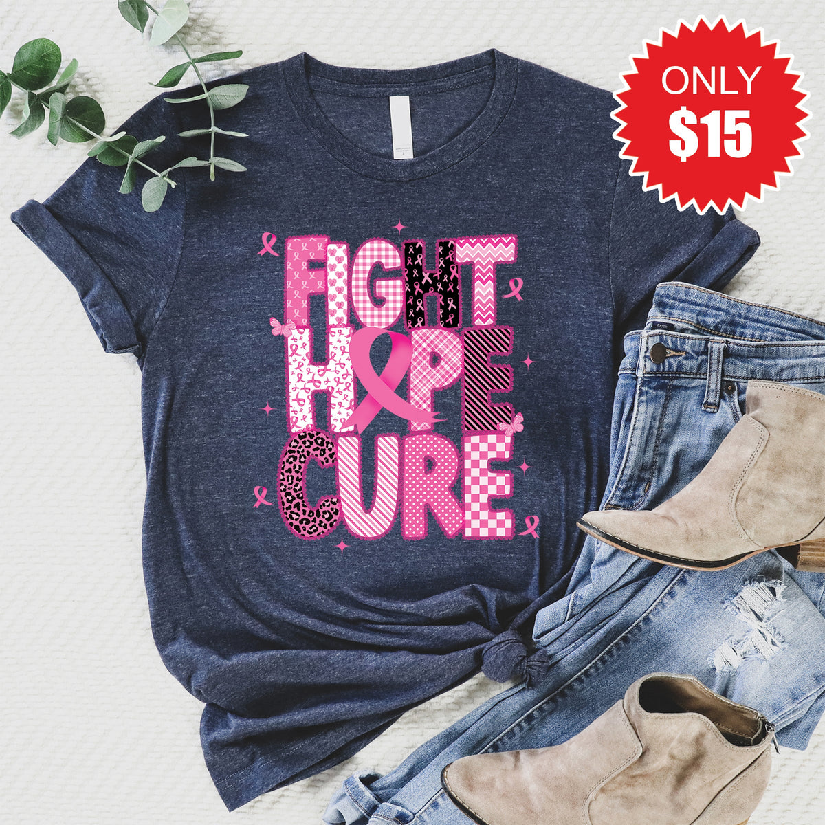 Fight, Hope, Cure Tee - Heather Navy - 15 product image 1