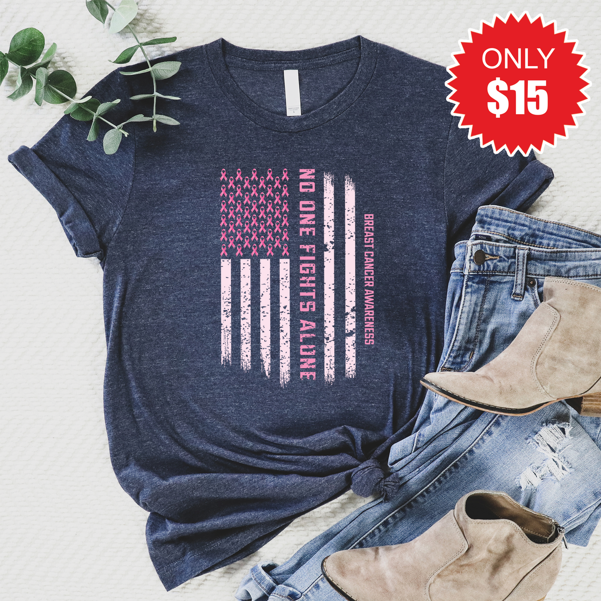 No One Fights Alone Tee - Heather Navy - 15 product image 1