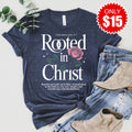 Rooted In Christ Tee - Heather Navy - 15 product image 1