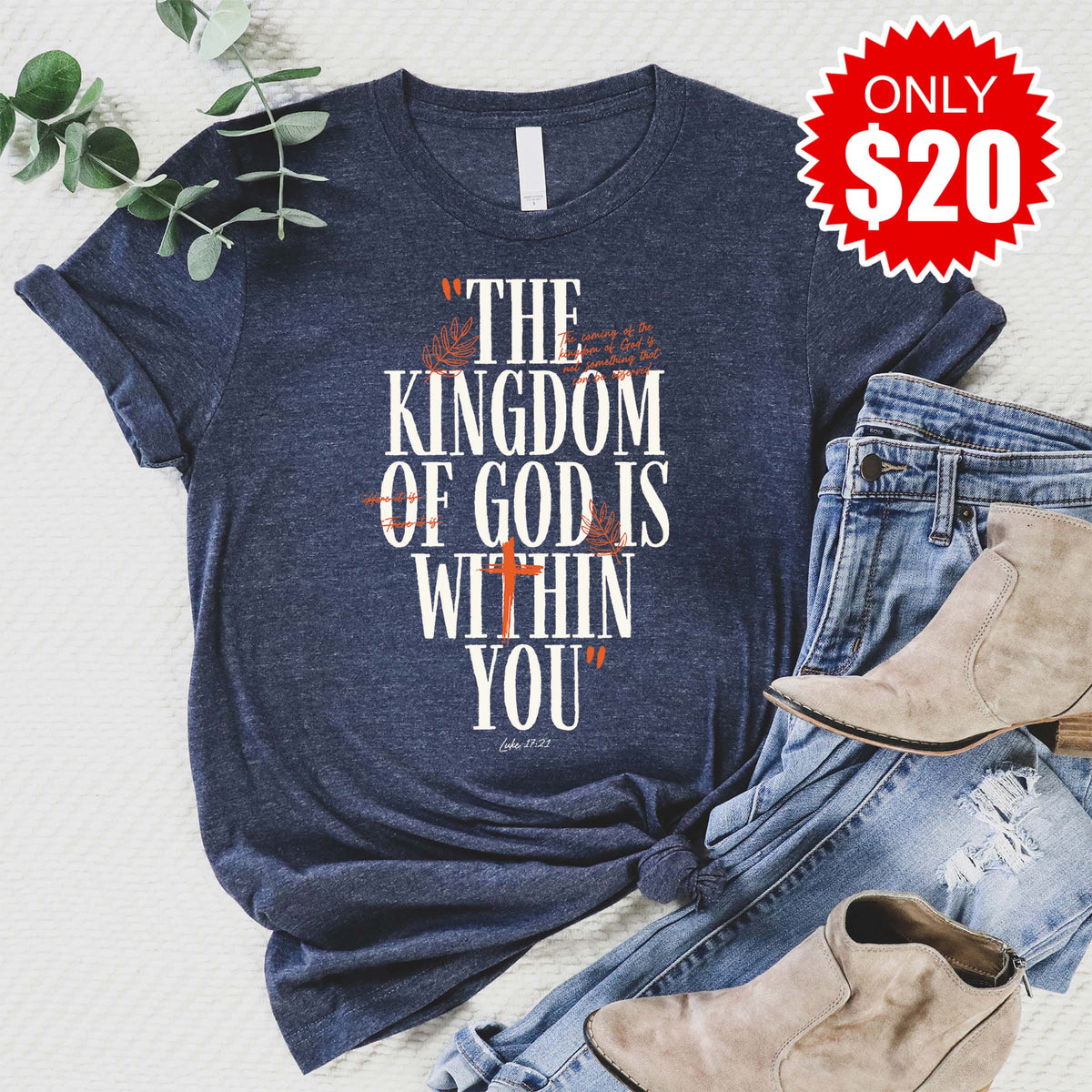 Kingdom of God Tee - Heather Navy - 15 product image 1