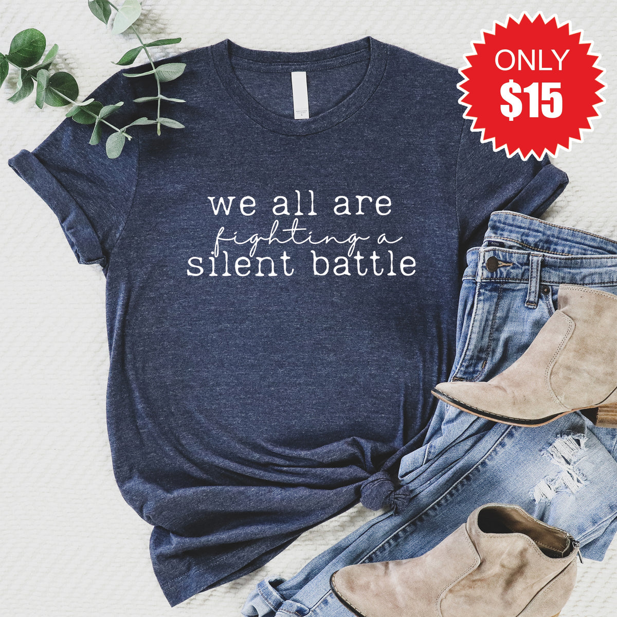 Silent Battle Tee - Heather Navy - 15 product image 1