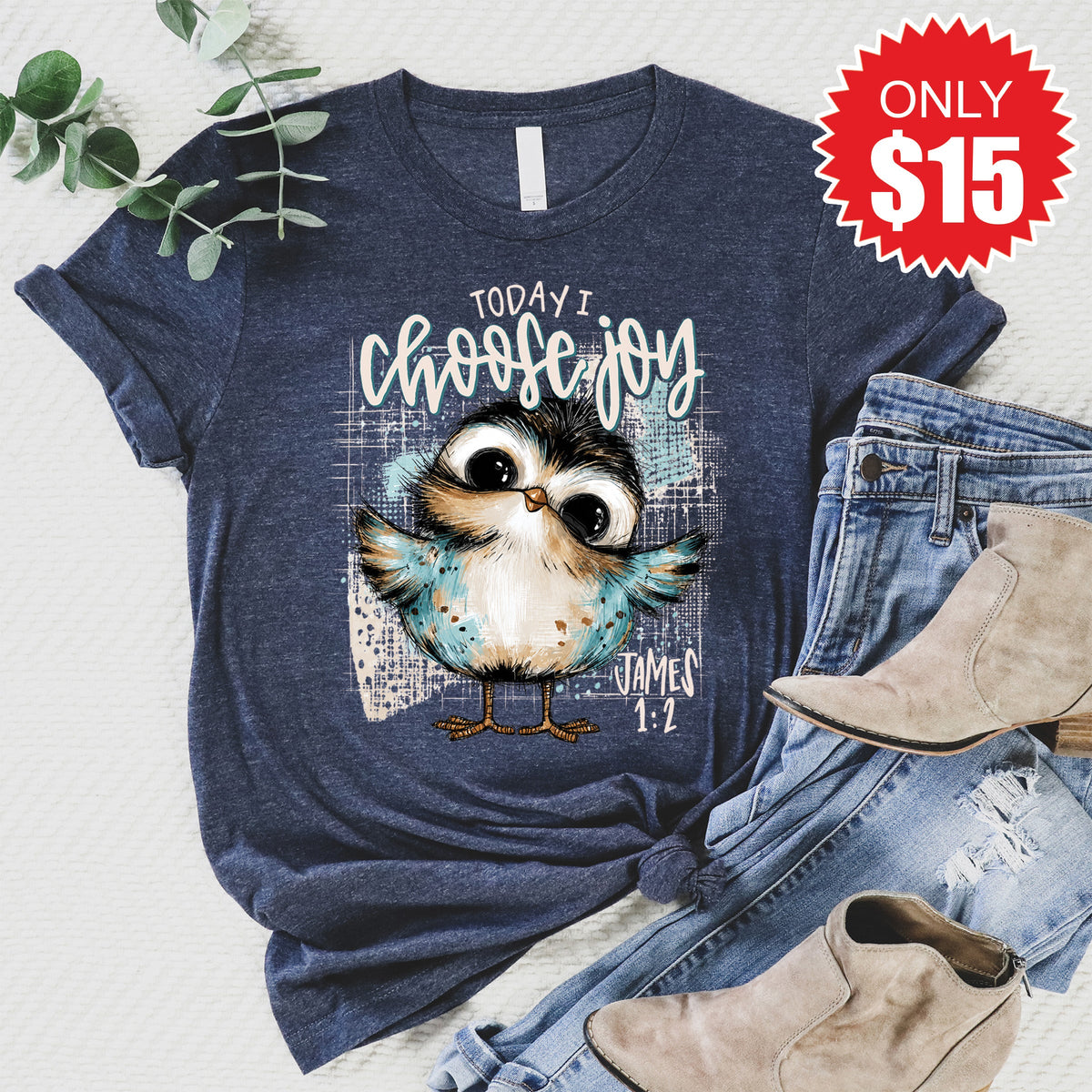 Choose Joy Tee - Heather Navy - 15 product image 1