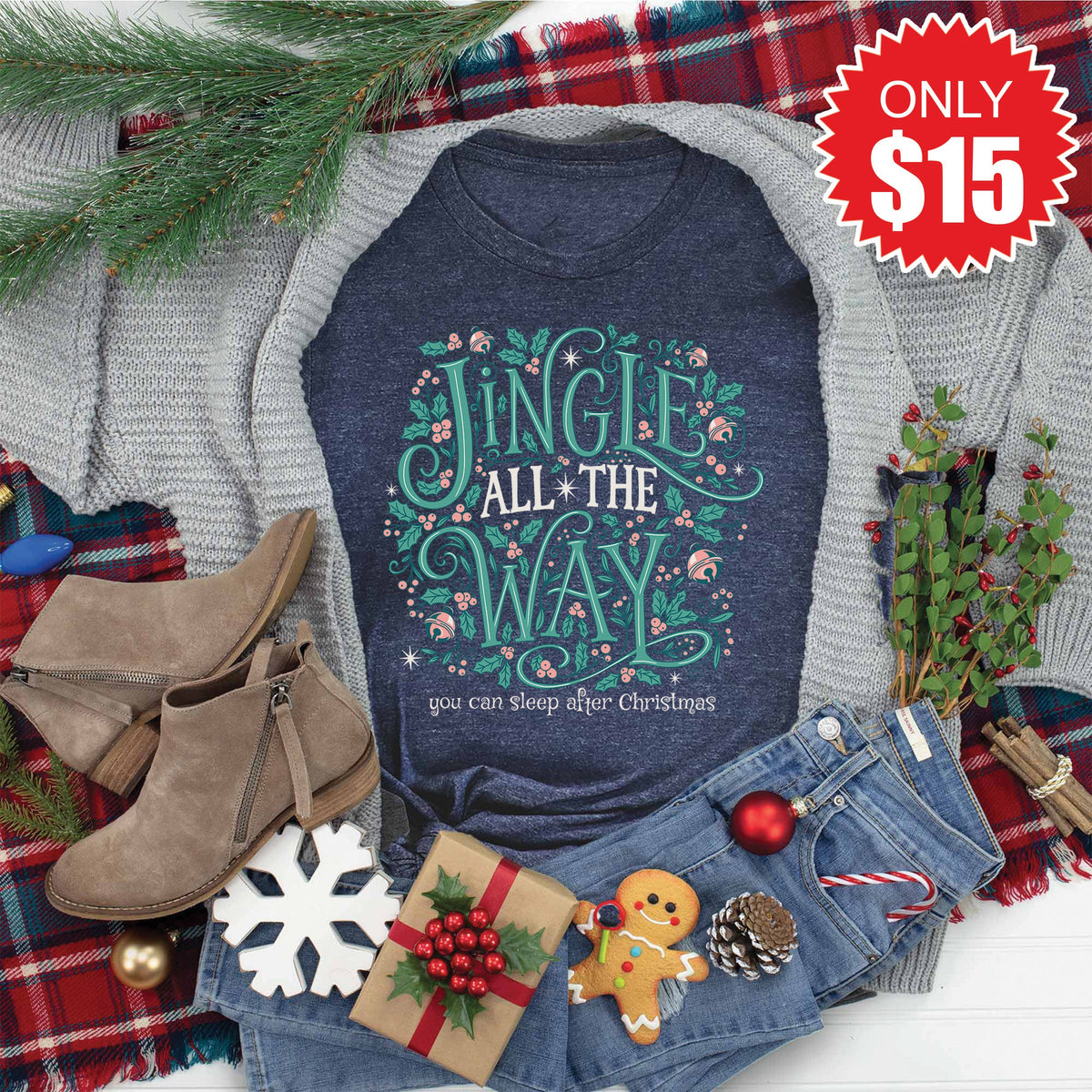 Jingle All Tee - Heather Navy - 15 product image 1