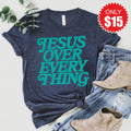 Jesus Over Everything Tee - Heather Navy - 15 product image 1