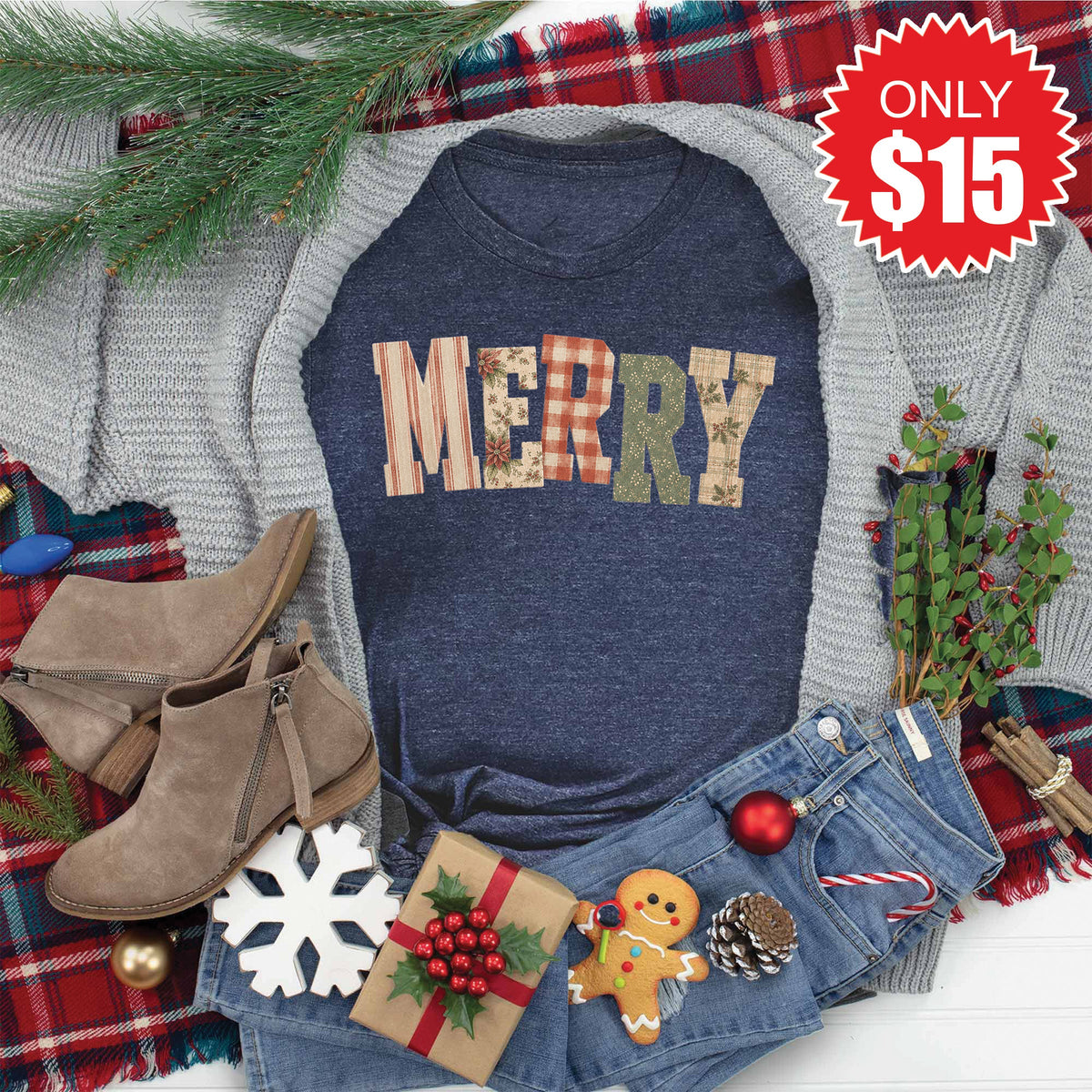Merry Tee - Heather Navy - 15 product image 1