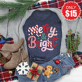 Merry And Bright Tee - Heather Navy - 15 product image 1