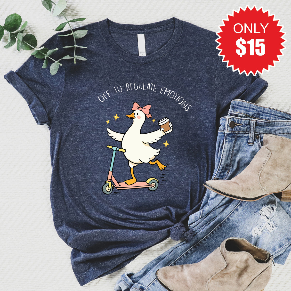 Regulate Emotions Tee - Heather Navy - 15 product image 1