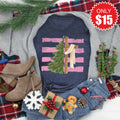 Cross and Christmas Tree Tee - Heather Navy - 15 product image 1