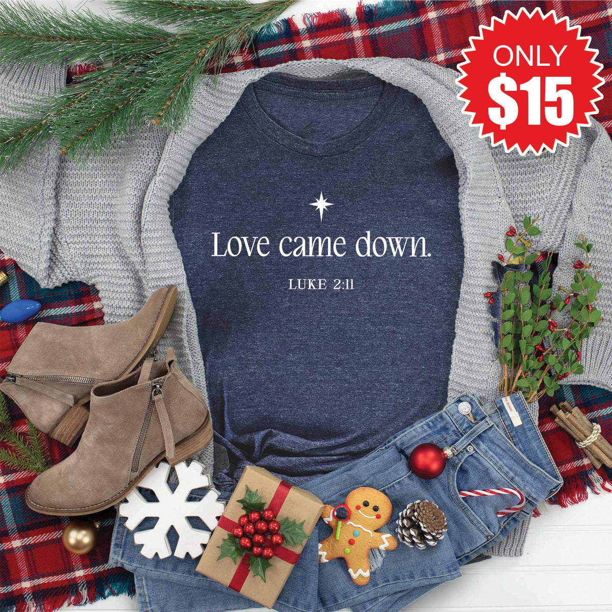 Love Came Down Tee - Heather Navy - 15 product image 1