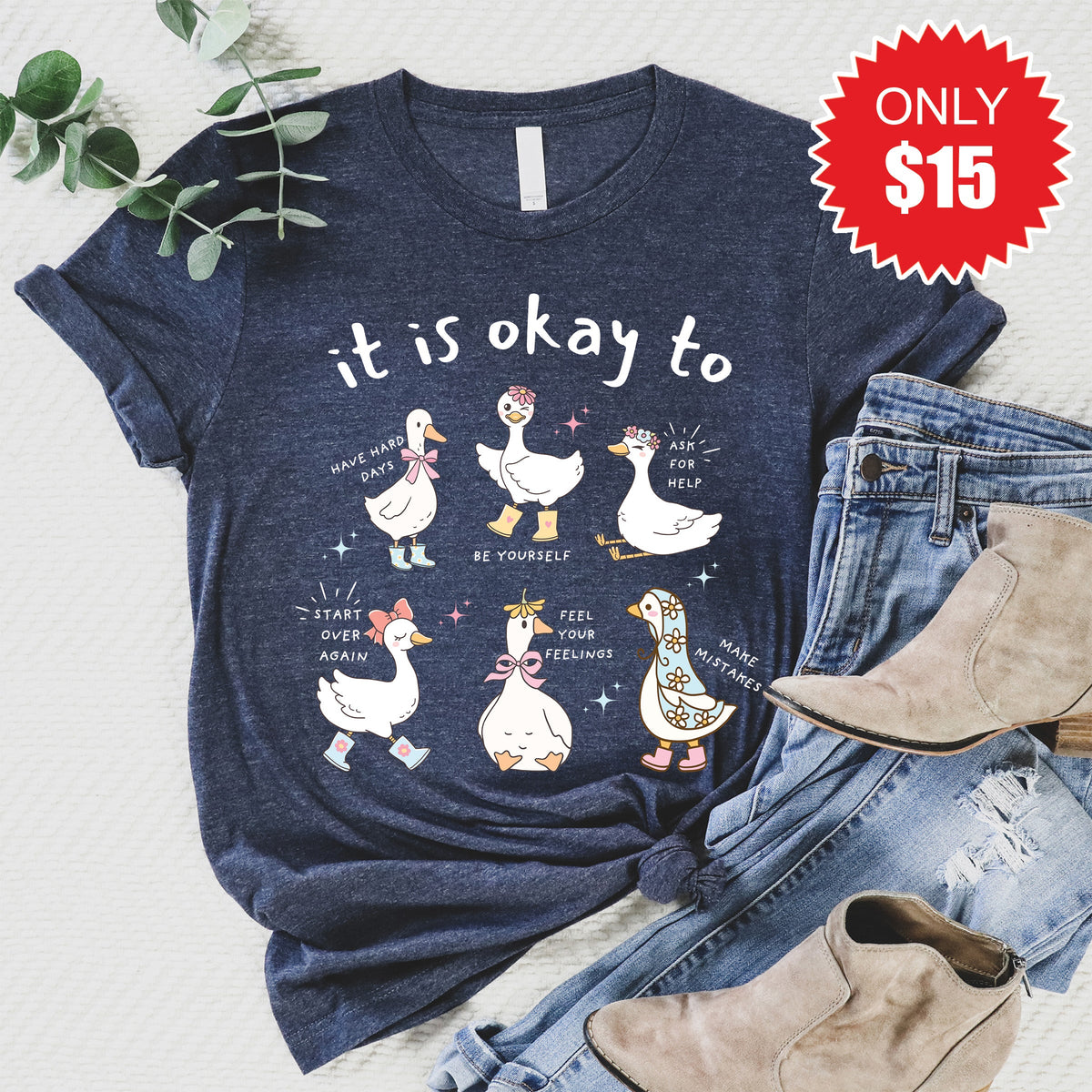It Is Okay Tee - Heather Navy - 15 product image 1