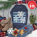 Snow Flakes Tee - Heather Navy - 15 product image 1