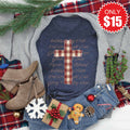 Gingham Cross Tee - Heather Navy - 15 product image 1