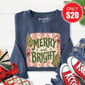 Merry and Bright Sweatshirt - Heather Navy - 20 product image 1