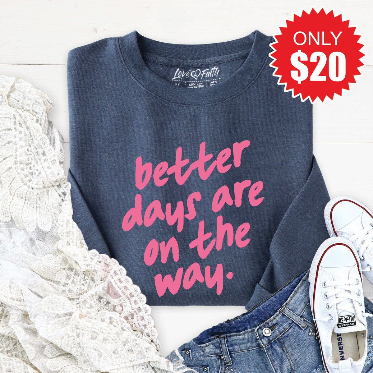 Better Days Sweatshirt - Heather Navy - 20 product image 1