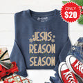 Jesus Is The Reason Sweatshirt - Heather Navy - 20 product image 1