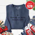 Christ Is Born Sweatshirt - Heather Navy - 20 product image 1