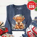 Christmas Cow Sweatshirt - Heather Navy - 20 product image 1
