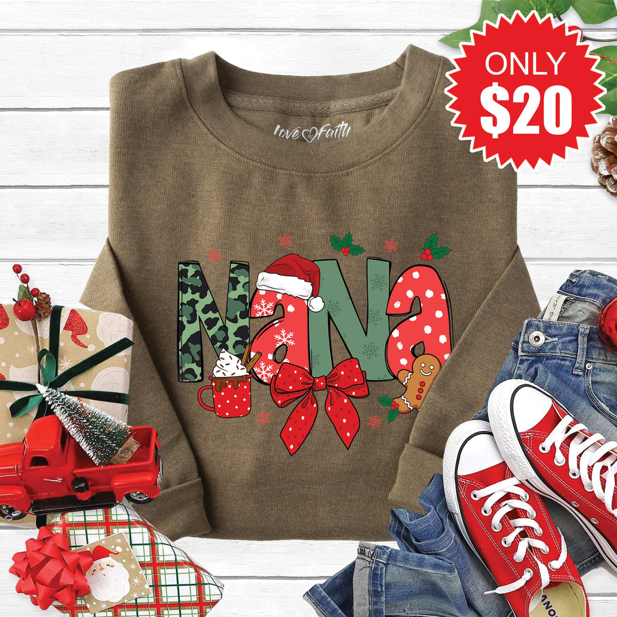 Nana Sweatshirt - Heather Olive - 20 product image 1