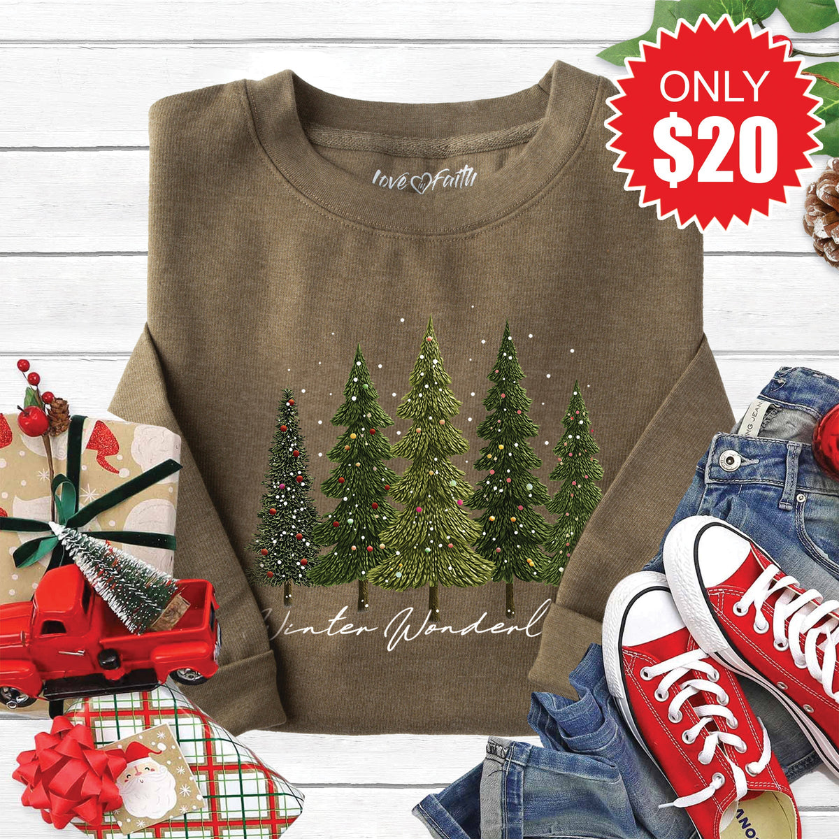 Winter Wonderland Sweatshirt - Heather Olive - 20 product image 1