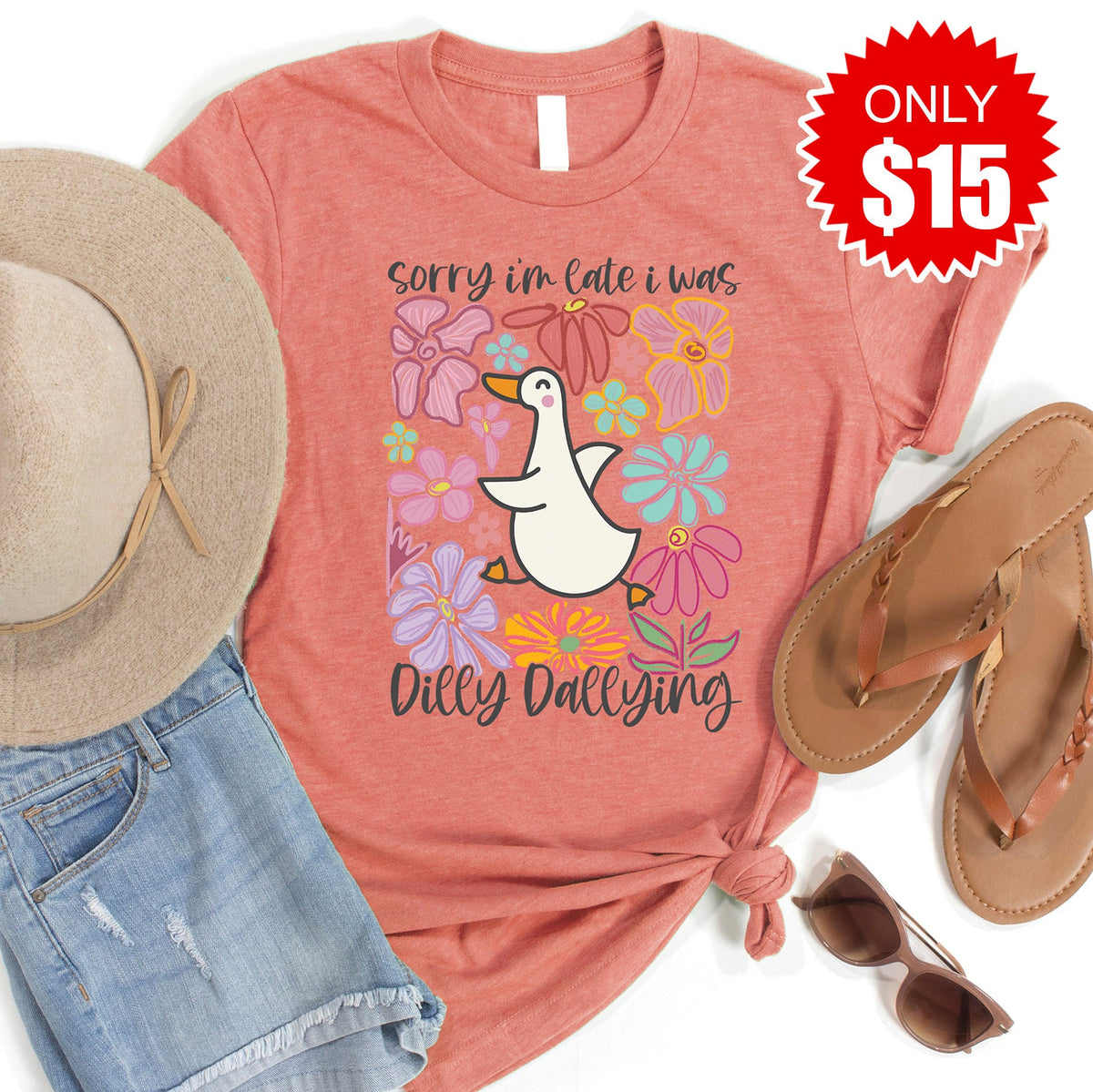 Sorry I'm Late Tee - Heather Papaya - 15 product image 1