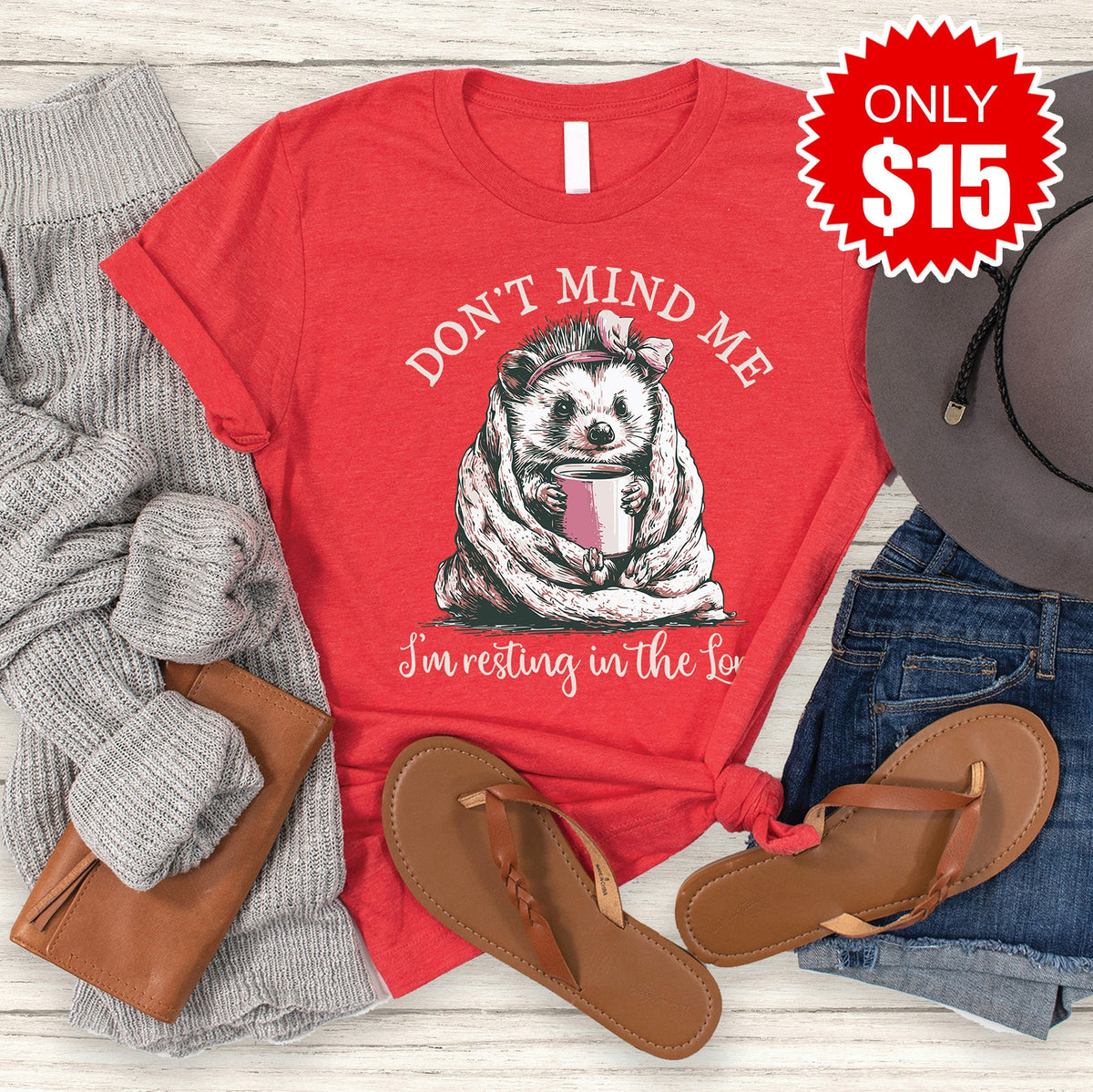 Resting in the Lord Tee - Heather Red - 15 product image 1