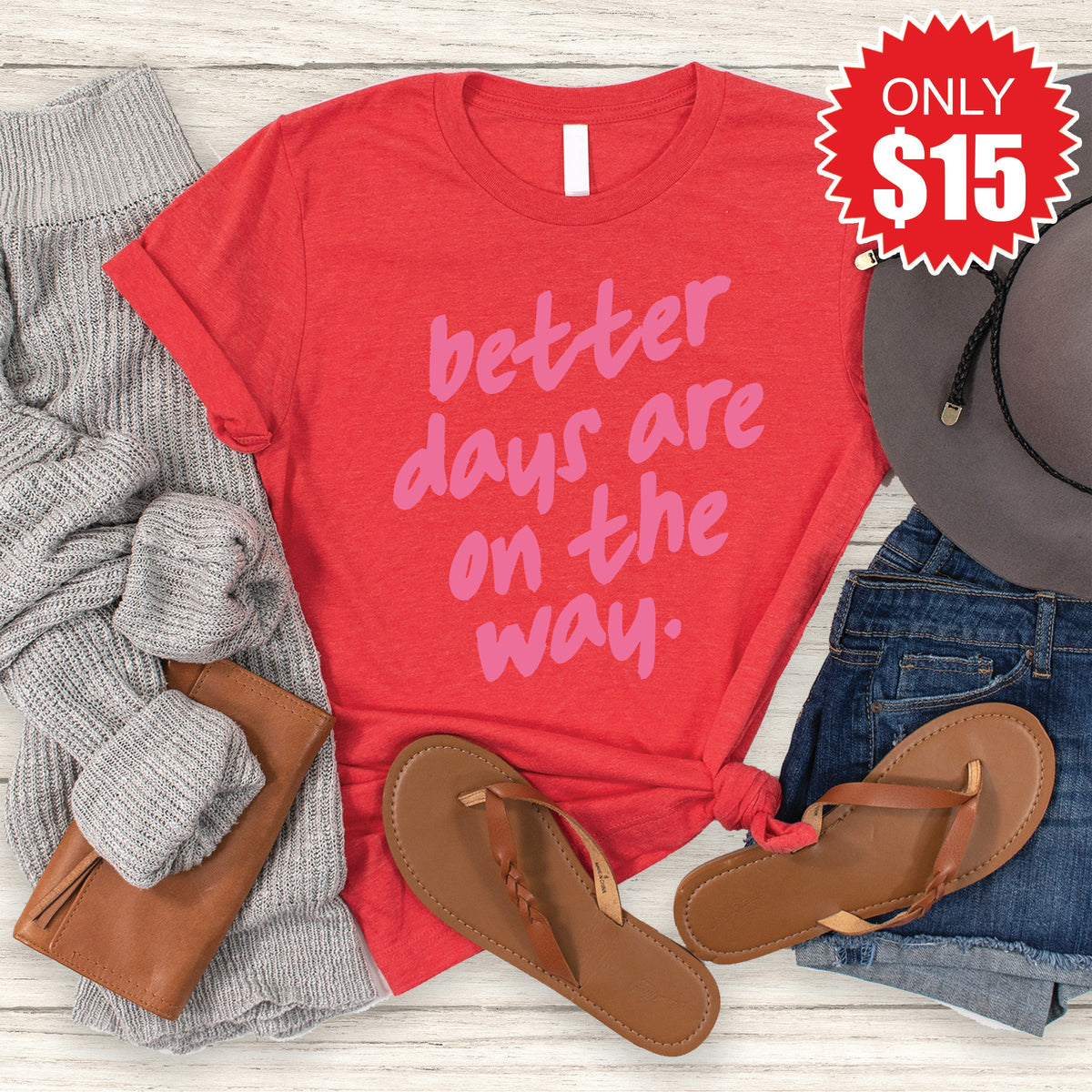 Better Days Tee - Heather Red - 15 product image 1