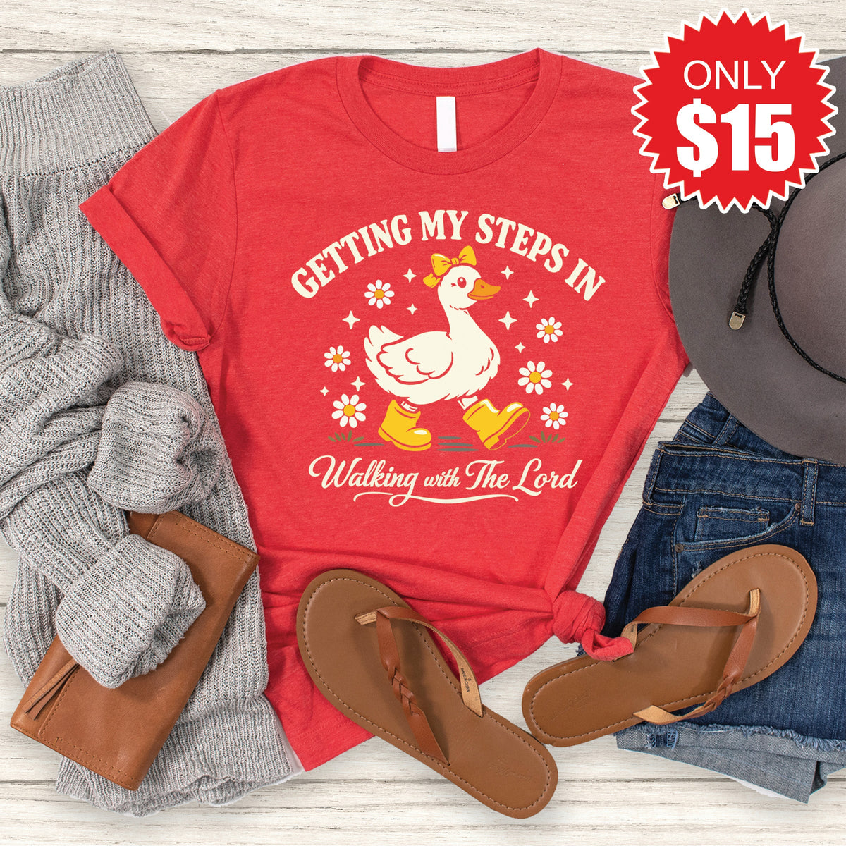 Getting My Steps In Tee - Heather Red - 15 product image 1