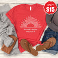 The World Is Brighter Tee - Heather Red - 15 product image 1