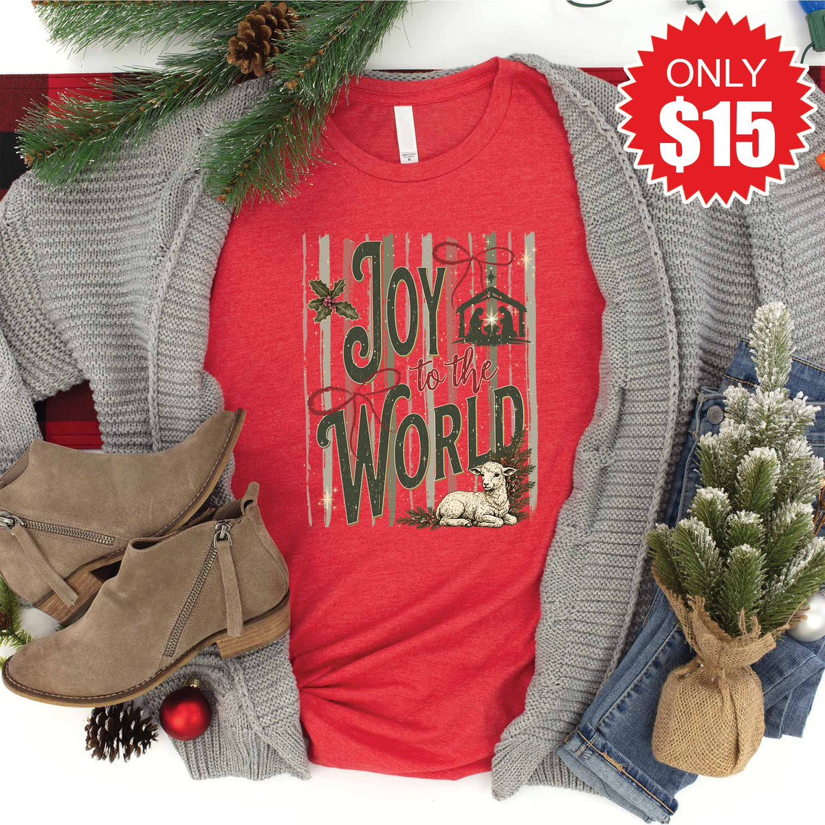 Joy To The World Tee - Heather Red - 15 product image 1