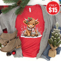 Christmas Cow Tee - Heather Red - 15 product image 1