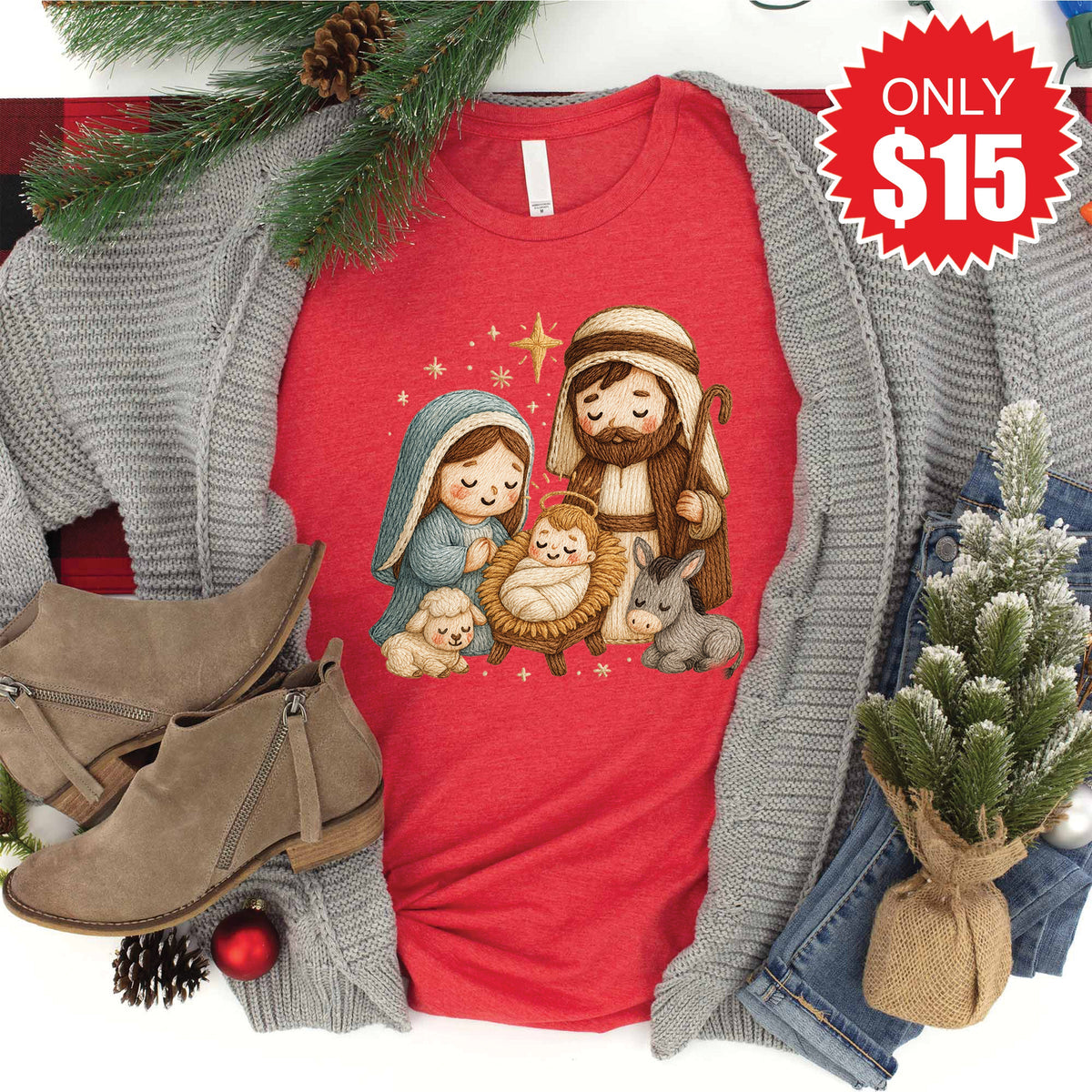 Nativity Tee - Heather Red - 15 product image 1