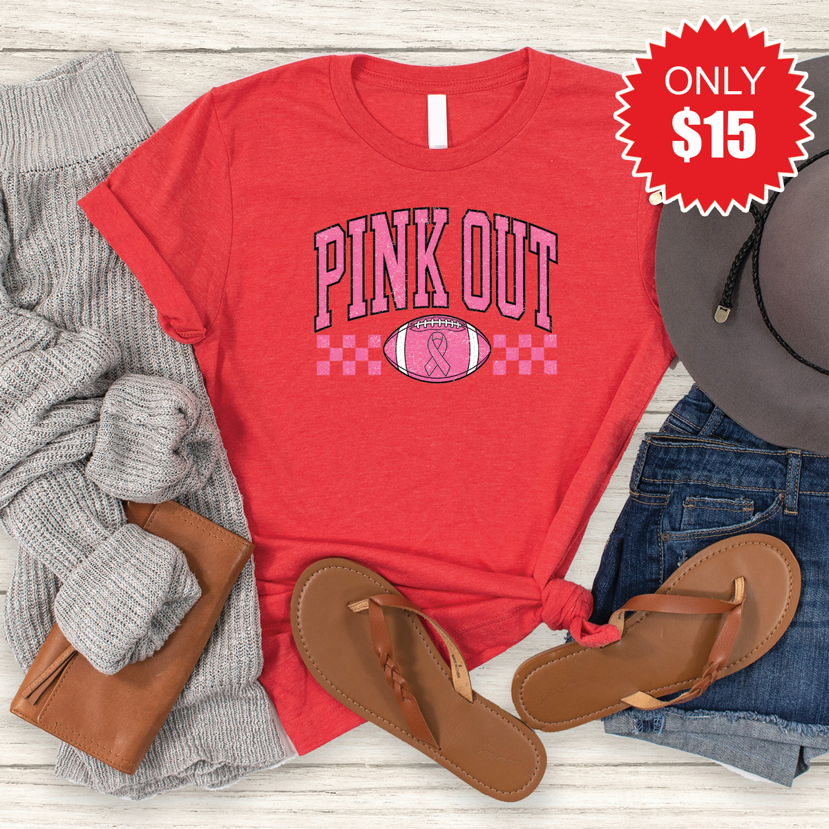 Pink Out Tee - Heather Red - 15 product image 1