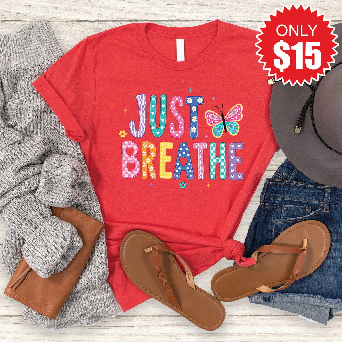 Just Breathe Tee - Heather Red - 15 product image 1