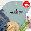 God Has A Plan V-Neck - Heather Sage - 15
