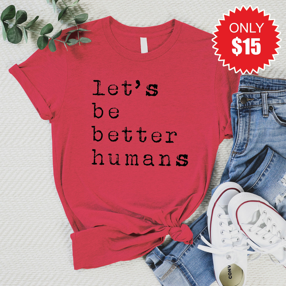Better Humans Tee - Heather Scarlet - 15 product image 1