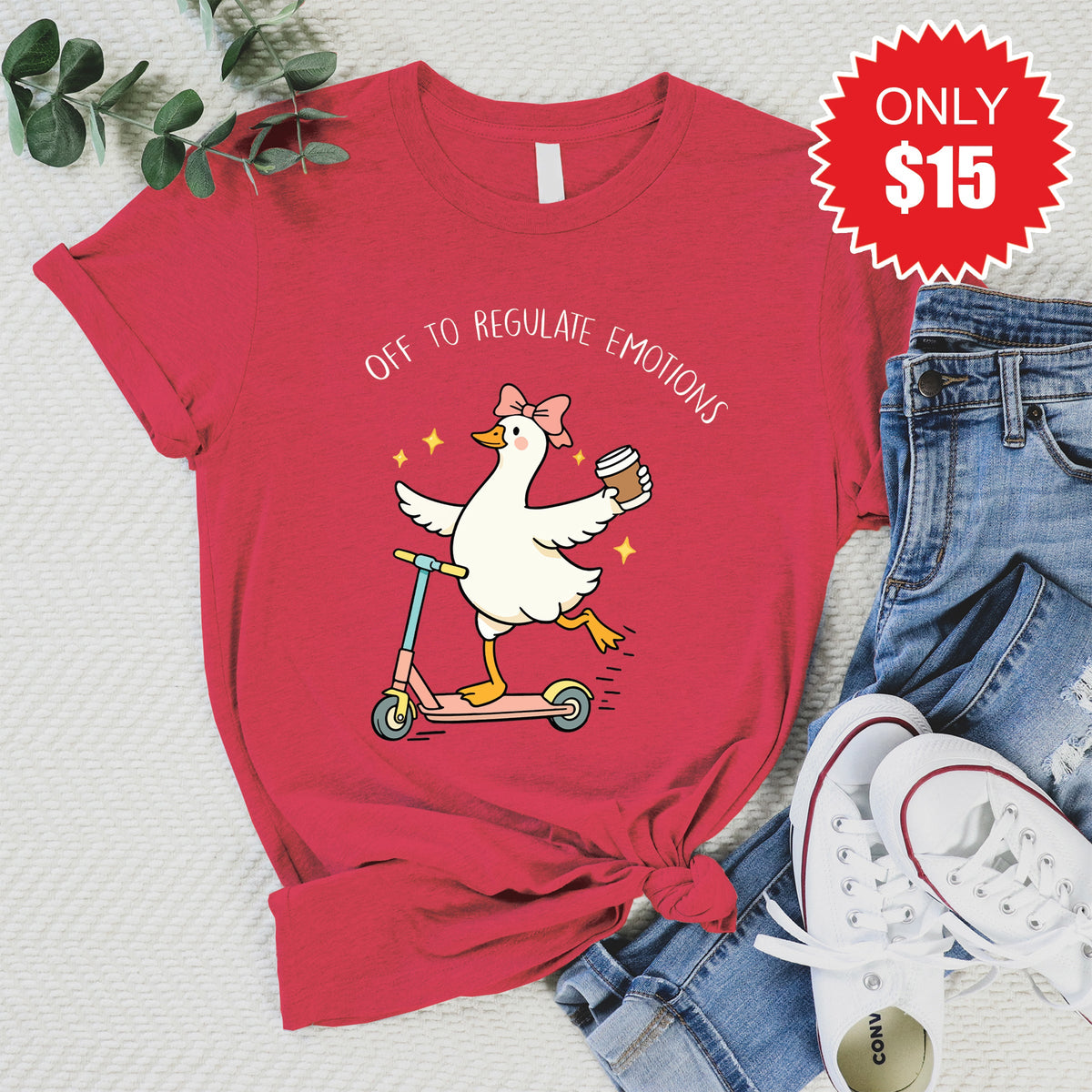 Regulate Emotions Tee - Heather Scarlet - 15 product image 1