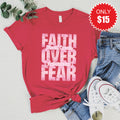 Faith Over Fear Tee - Heather Scarlet - 15 product image 1