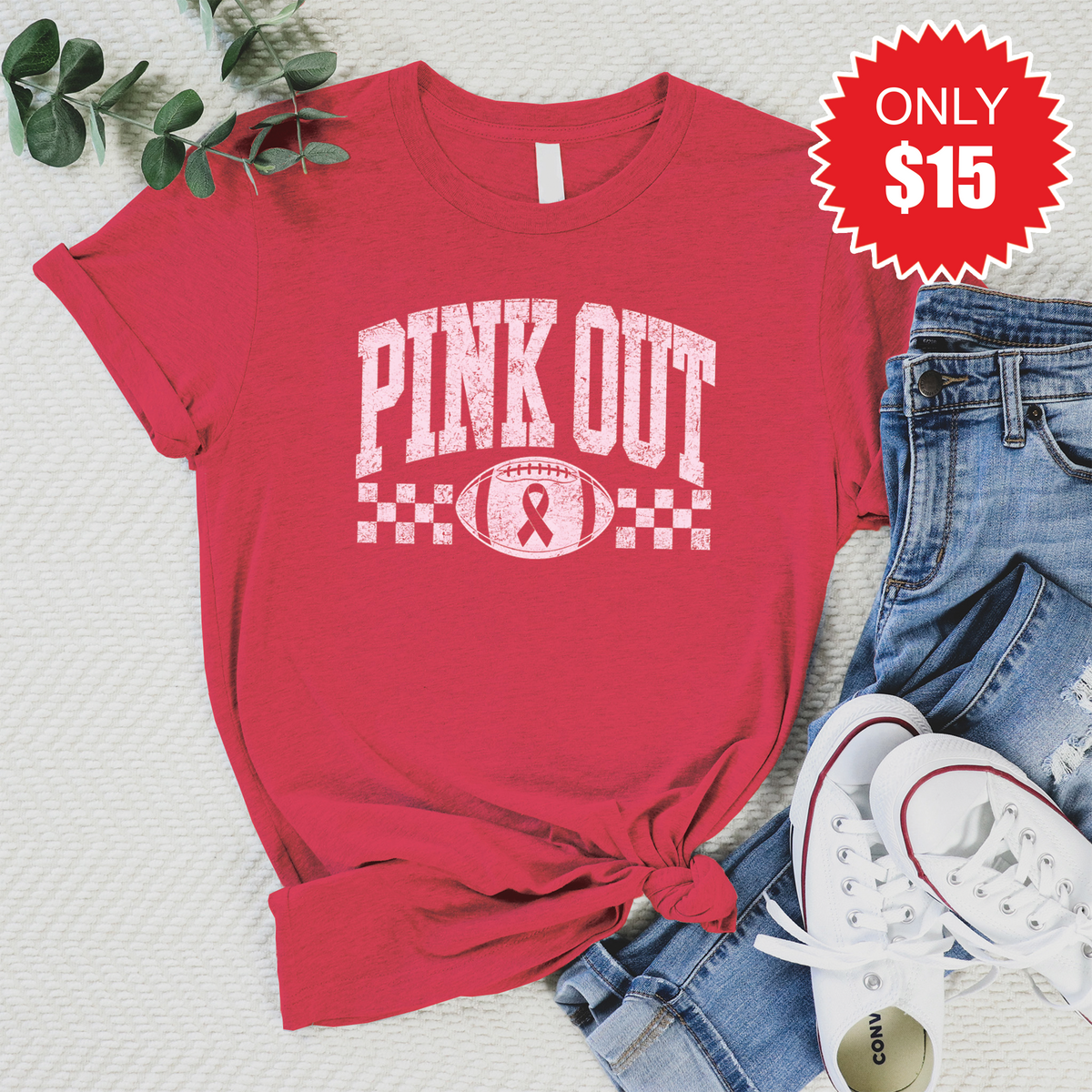 Pink Out Tee - Heather Scarlet - 15 product image 1