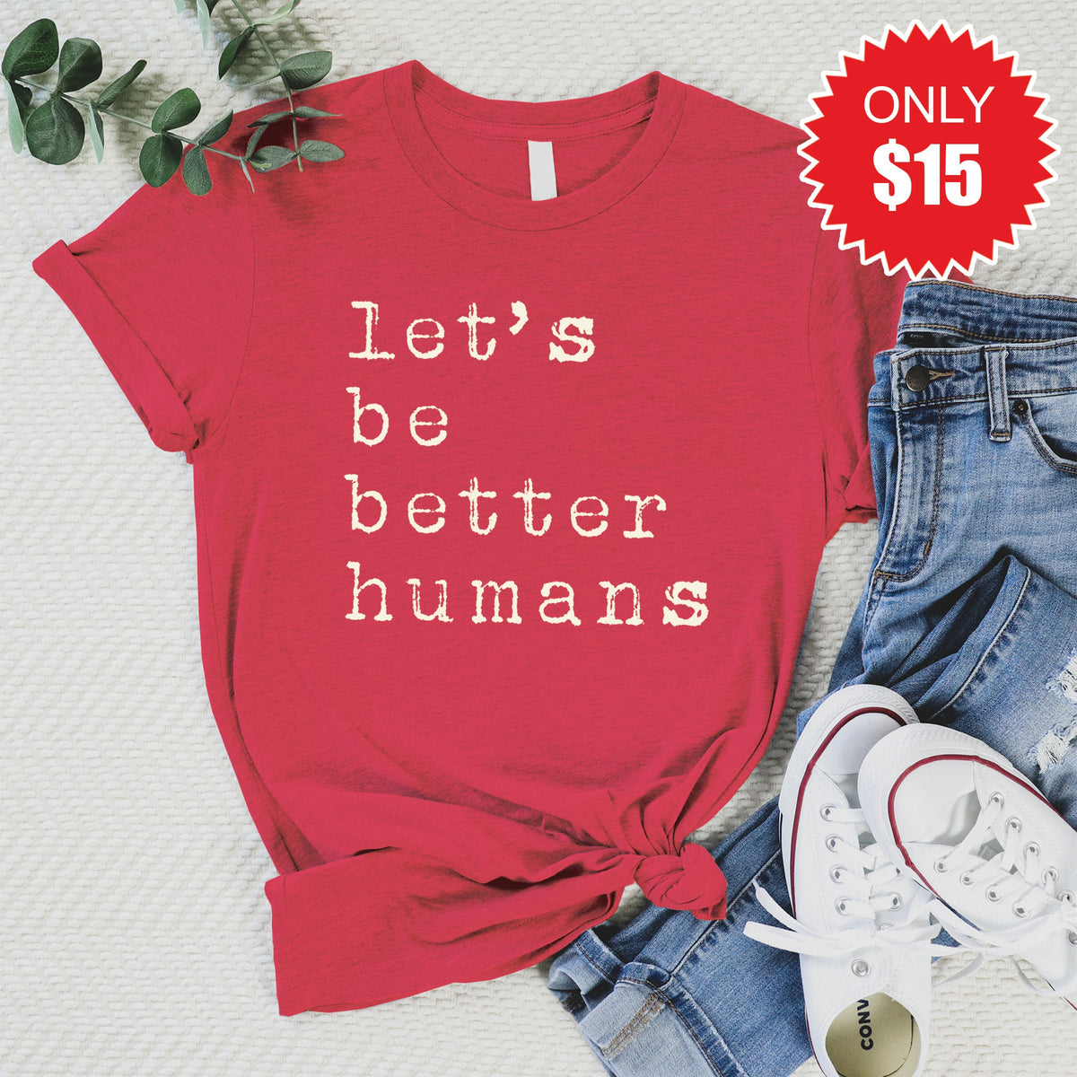 Better Humans Tee - Heather Scarlet - 15 product image 1