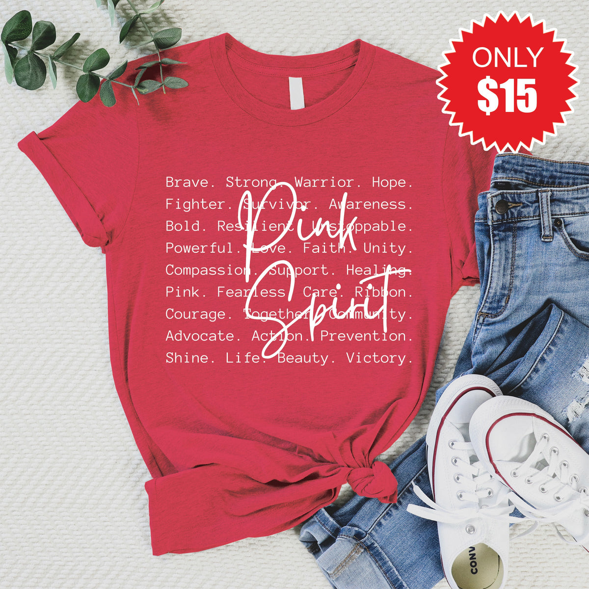 Pink Spirit Tee - Heather Scarlet - 15 product image 1