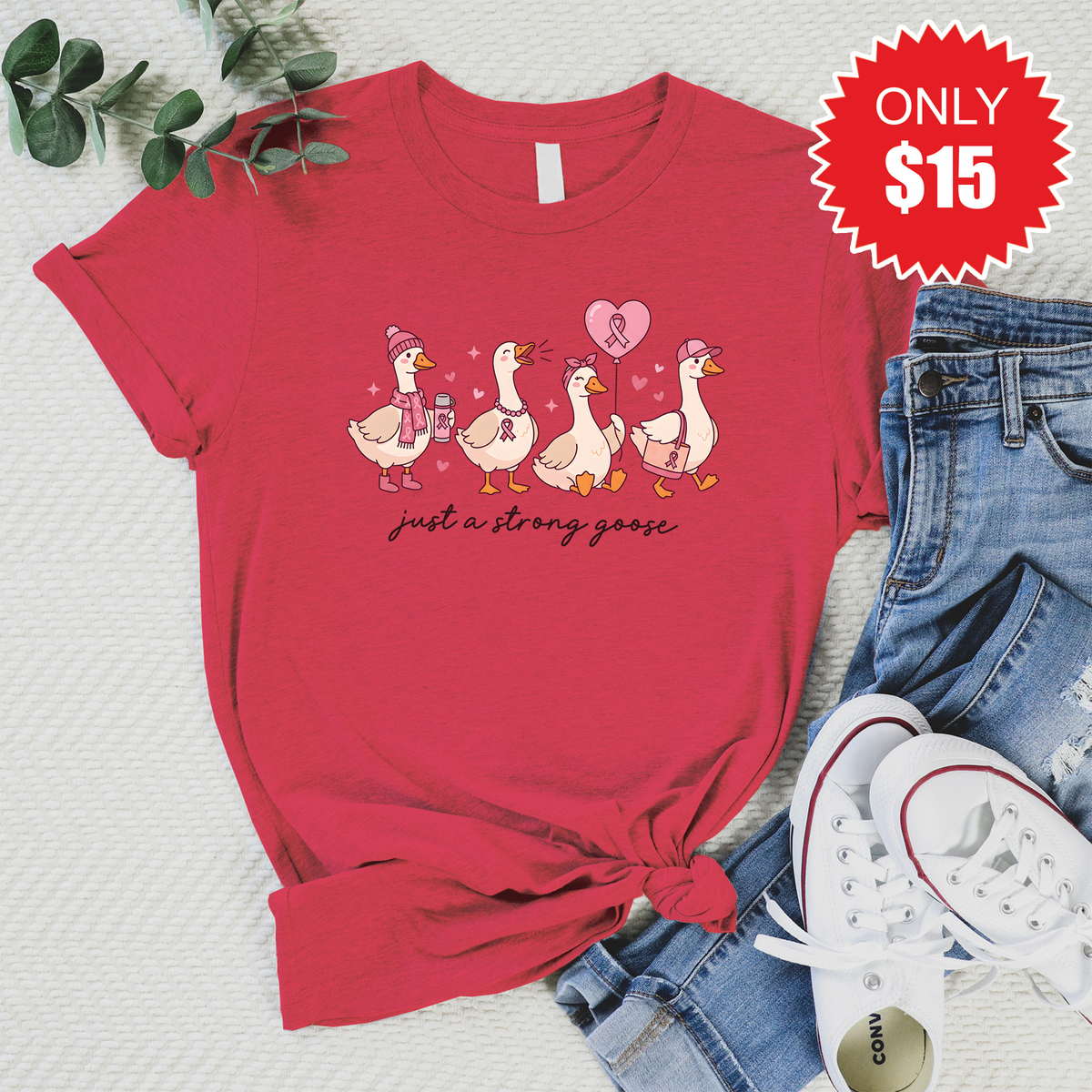Just A Strong Goose Tee - Heather Scarlet - 15 product image 1